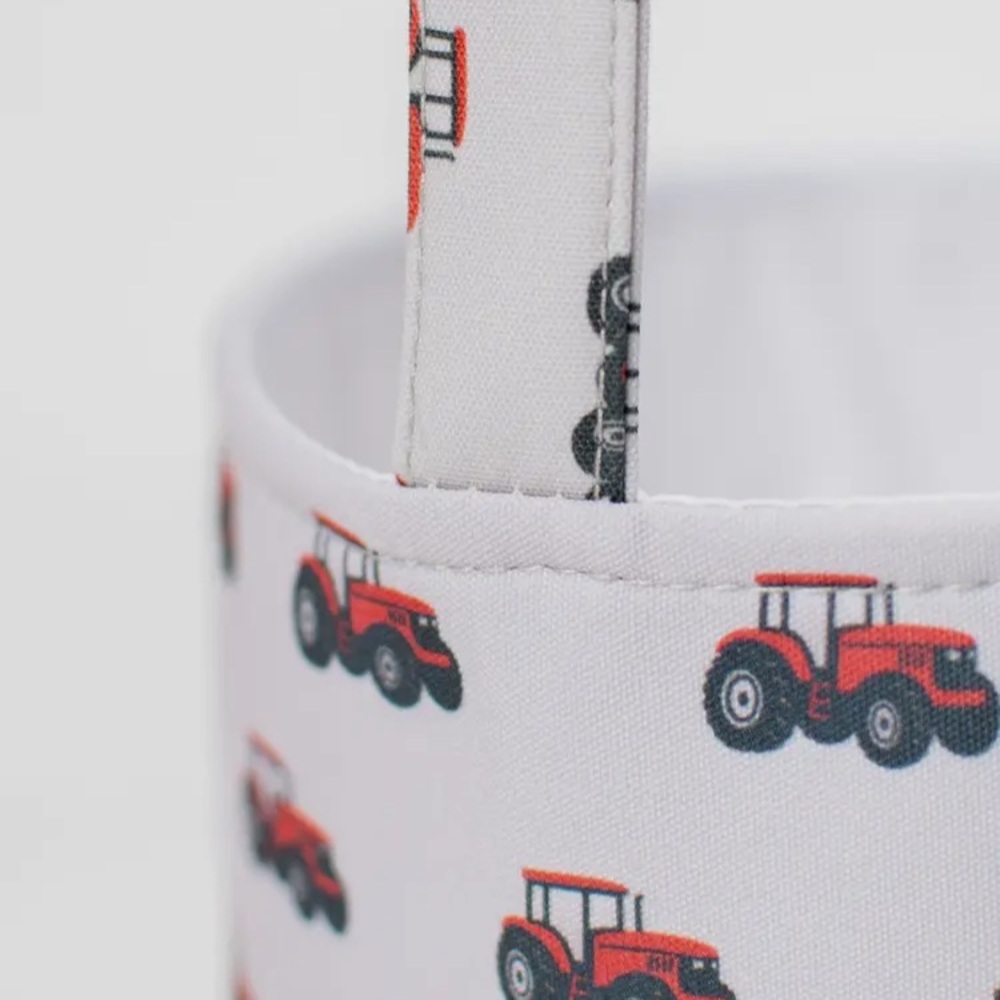 Red Tractor Farmall Print Easter Basket / Toy Storage - Picture 2 of 3